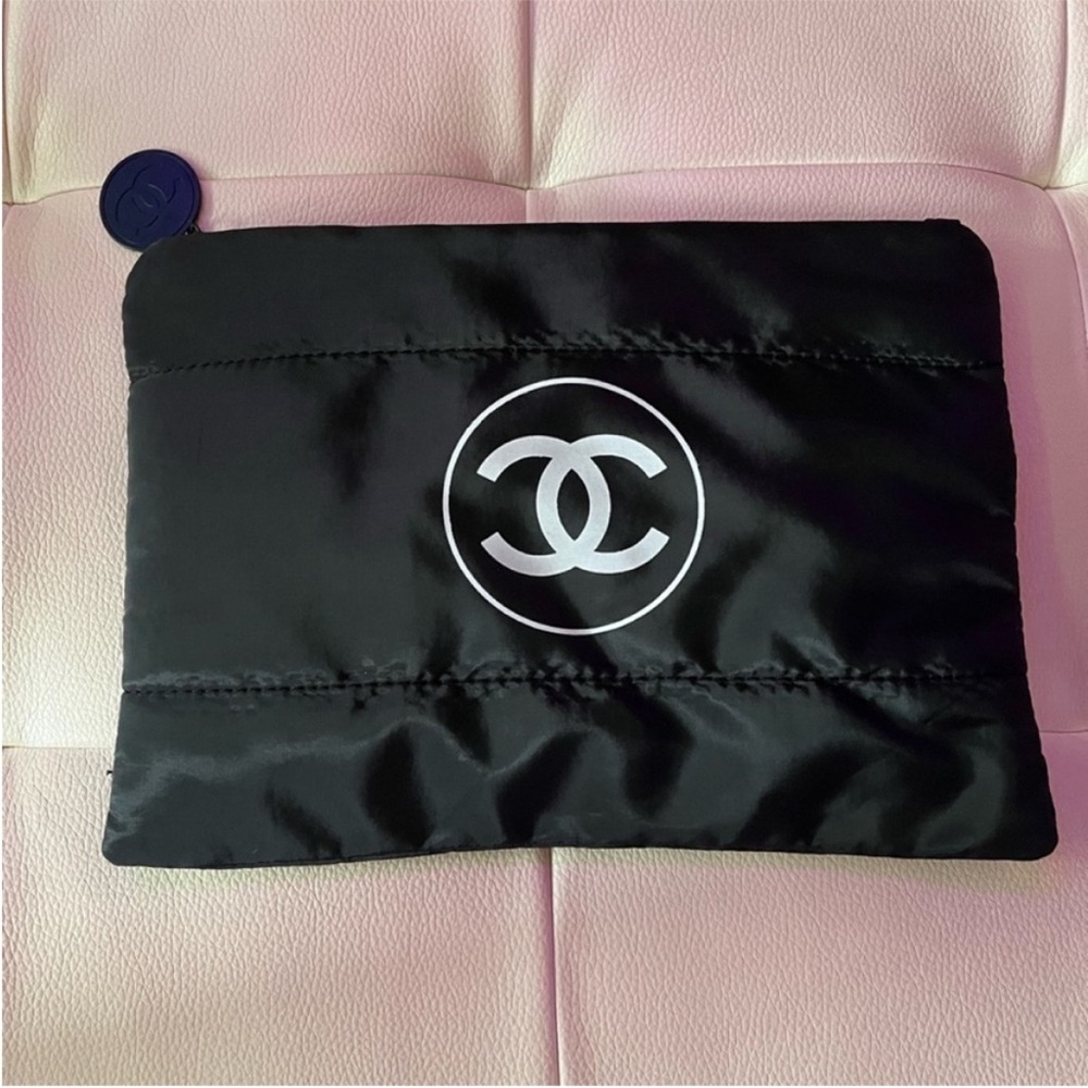 Chanel Black Fluffy Large Pouch